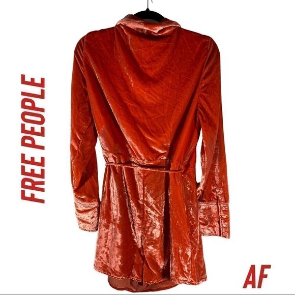 FREE PEOPLE VIOLA VELVET ROMPER RED NEW NWT LARGE - Picture 4 of 8